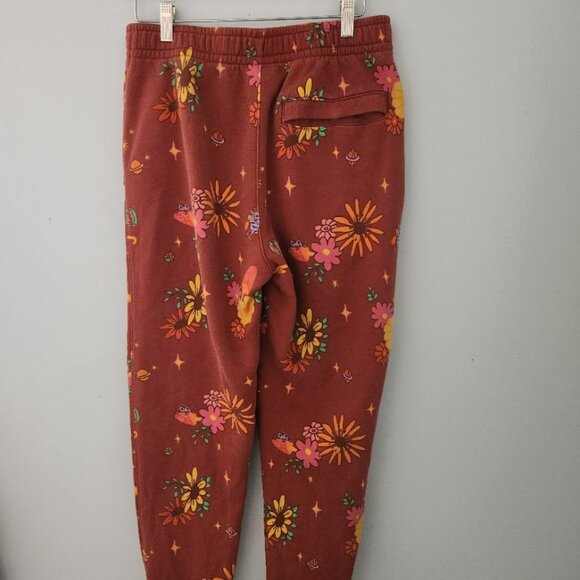 SMALL Nike sweatpants Deep Clay space alien Psychedelic mushroom floral joggers - Picture 2 of 12